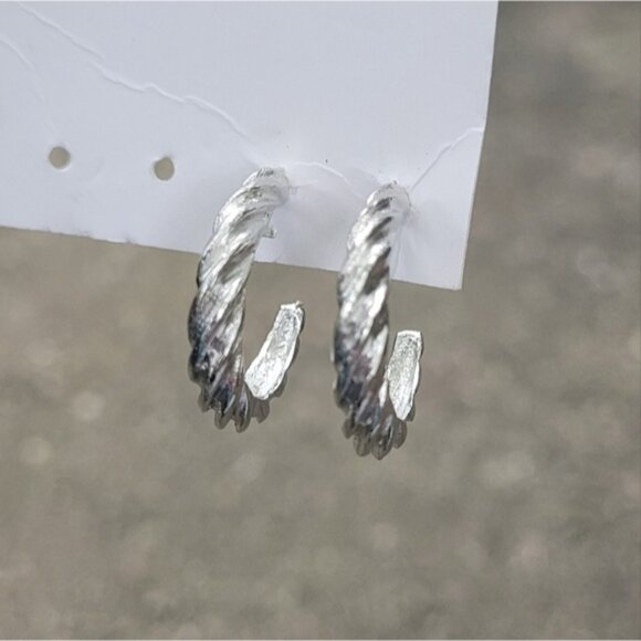 2 for $14! Silver Hoop Earrings NWOT - Picture 1 of 3